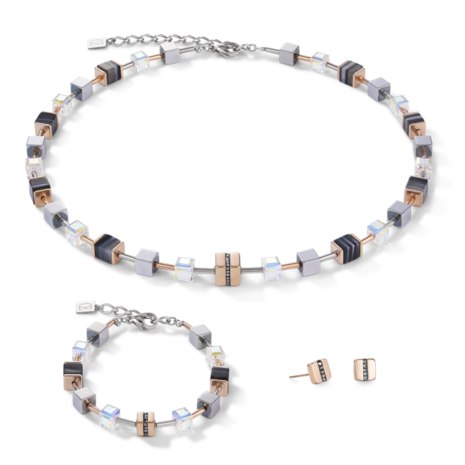 Coeur de Lion Ketting 4965/ /1630 Rosegold-Black