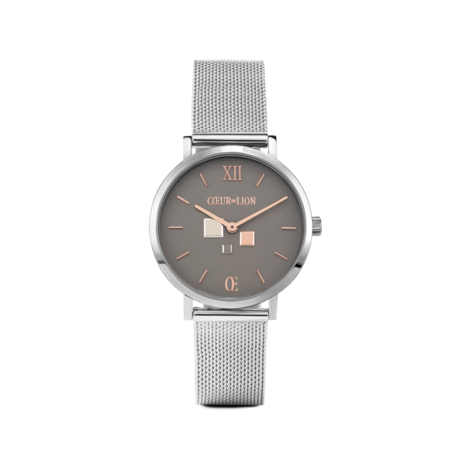 Coeur de Lion Horloge dames 7600/ /1724 Cool Grey Milanese horloge band. Horloge zilver dames. Coeur de Lion horloges metalen h