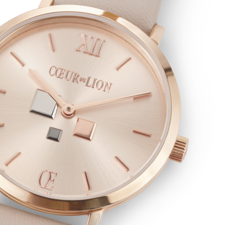 Coeur de Lion Horloge 7601/ /1036 Champagne Sunray Lederen band