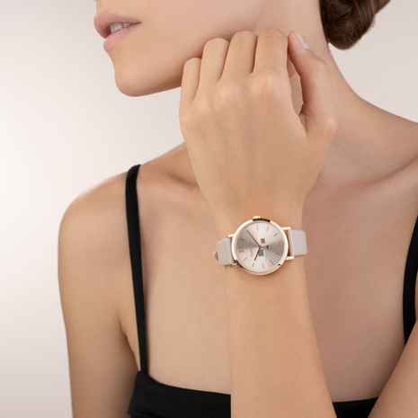 Coeur de Lion Horloge 7601/ /1036 Champagne Sunray Lederen band