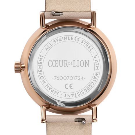 Coeur de Lion Horloge 7601/ /1036 Champagne Sunray Lederen band