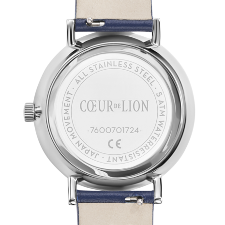 Coeur de Lion Horloge 7600/ /0707 Blue Sunray Lederen band