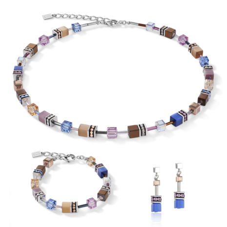 Coeur de Lion Oorbellen 2839/ /0740 Blue-Brown-Lilac