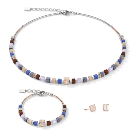 Coeur de Lion Ketting 5009/ /0740 Blue-Brown-Lilac