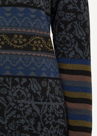 Oleana Long Cardigan 168 O zwart/grijs