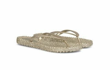 Ilse Jacobsen teenslipper met glitter Platin