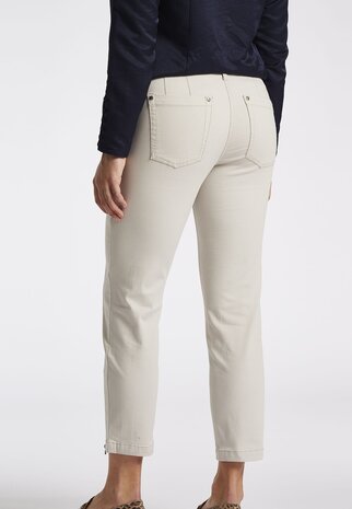 Laurie broek, model Piper Regular Cropped basis katoen sand 22465-25107