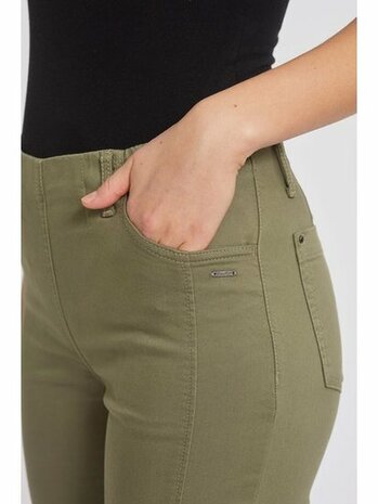 Laurie broek, model Piper Regular Cropped basis katoen khaki 22465-55104