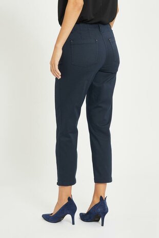 Laurie broek, model Piper Regular Cropped basis katoen navy 22465-49200