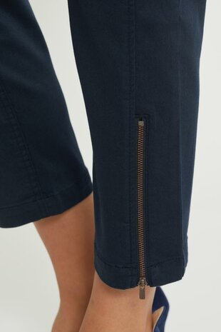 Laurie broek, model Piper Regular Cropped basis katoen navy 22465-49200
