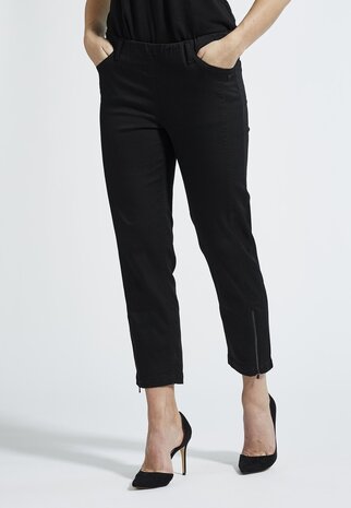 Laurie broek, model Piper Regular Cropped basis katoen zwart 22465-99100