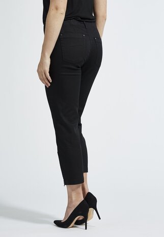 Laurie broek, model Piper Regular Cropped basis katoen zwart 22465-99100