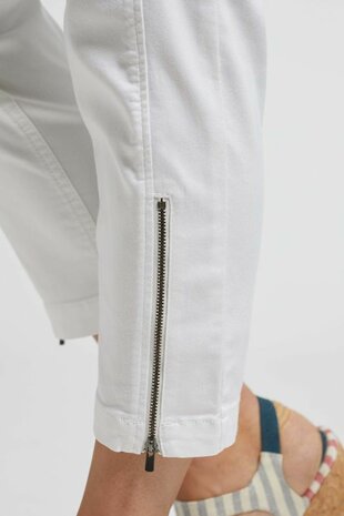 Laurie broek, model Piper Regular Cropped basis katoen wit 22465-10100