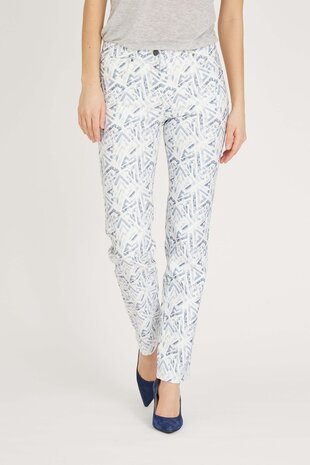 Laurie broek, model Charlotte Regular wit graphic 100362-43406