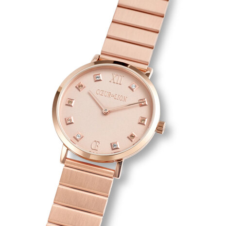 Coeur de Lion Horloge 7611/ /1640 Rosegold-Rosegold Roestvrij Stalen band