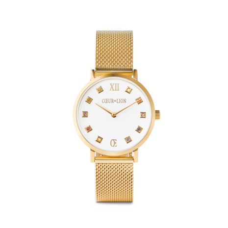 Coeur de Lion Horloge 7612/ /1614 Gold-White Milanese band