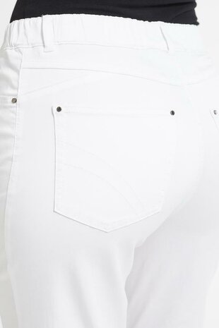 Laurie broek, model Hannah Regular Cropped basis tencel wit 28362-10122