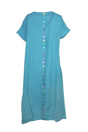 Ralston kleding, jurk Iris linnen turquoise