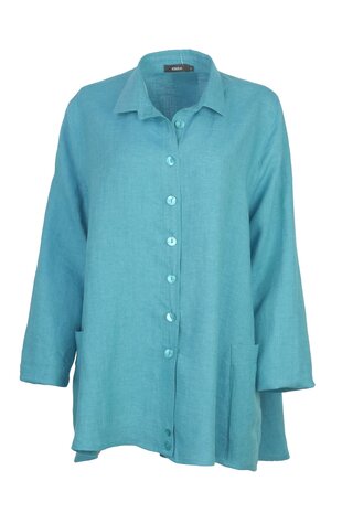 Ralston kleding, blouse Wally linnen turquoise