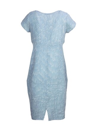 Bluebery kleding, jurk 9312 minnow print lichtblauw