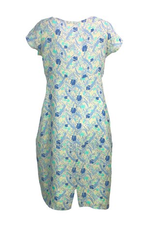 Bluebery kleding, jurk 9312 splash print beige