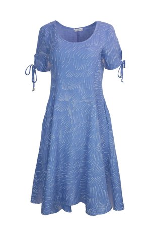 Bluebery kleding, jurk 9572 minnow print lichtblauw