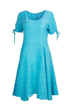 Bluebery kleding, jurk 9572 minnow print turquoise