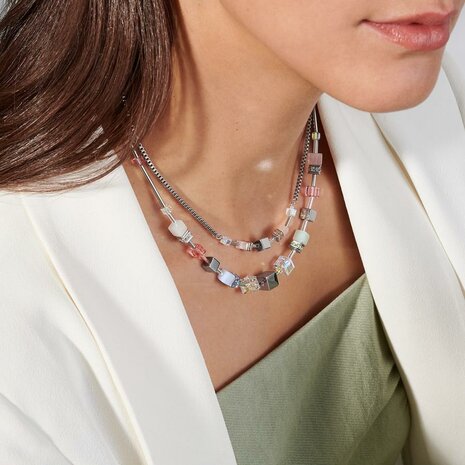 Coeur de Lion Ketting 5007/ /1522 Multi Pastel-Zilver