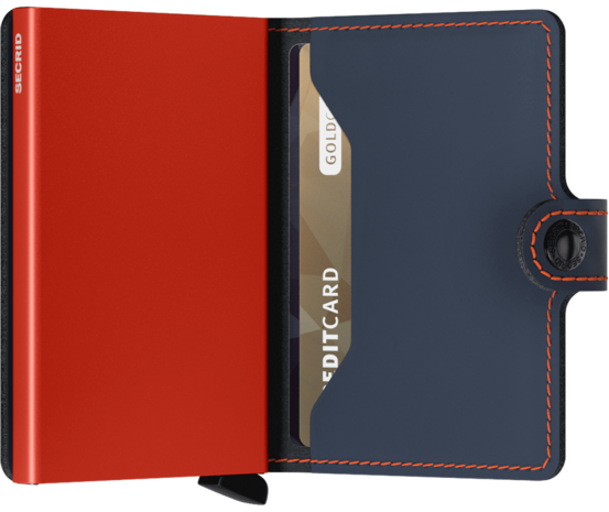 Secrid Miniwallet M Matte Nightblue & Orange portemonnee