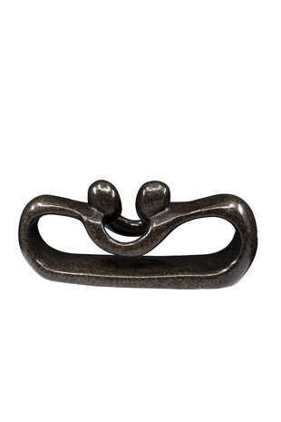 Speksteen beeld twee personen pulling lover 8 cm bruin