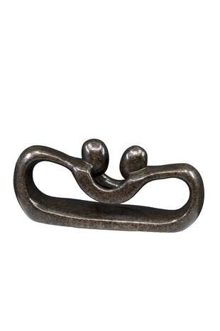 Speksteen beeld twee personen pulling lover 8 cm bruin