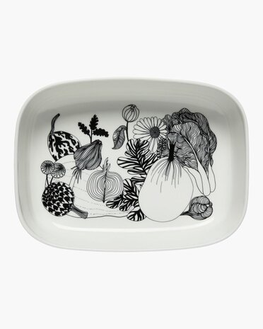 Marimekko servies Oiva/Siirtolapuutarha&nbsp;serveerschaal wit/zwart 069900-190 