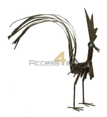 Metalen vechtende haan staand, metalen vogel | Birdwoods