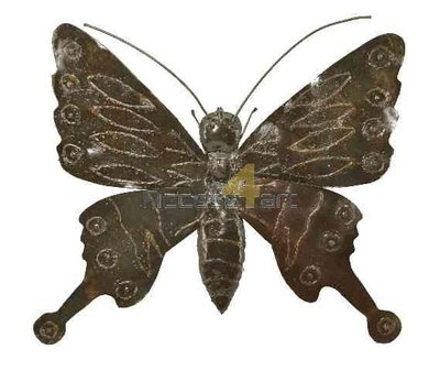 Metalen vlinder wand middel, metalen vogel | Birdwoods