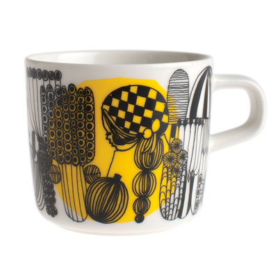 Marimekko servies Oiva koffiekop wit/zwart/geel 2 dl 063293-192    