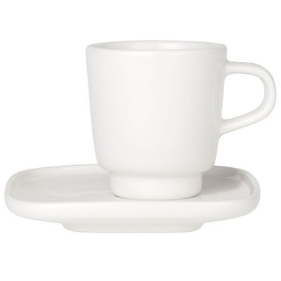 Marimekko servies Oiva espresso kop en schotel wit/zwart 065320-100 