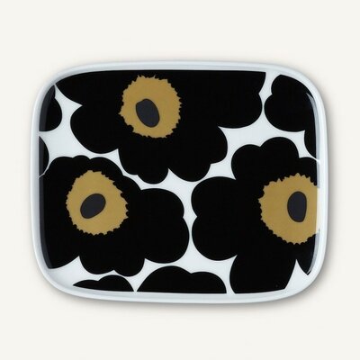 Marimekko servies Oiva/Unikko schotel zwart 063436-030 