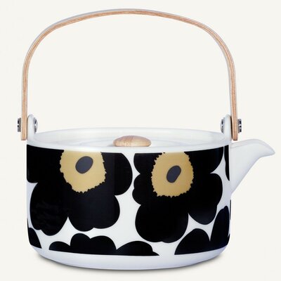 Marimekko servies Oiva/Unikko theepot zwart 7 dl 063435-030 
