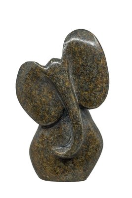 Stenen beeld olifant abstract 1 dier, 12 cm hoog, bruin