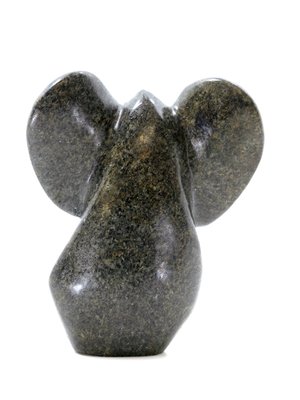 Stenen beeld olifant abstract 1 dier, 10 cm hoog, groen