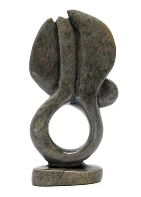 Stenen beeld olifant abstract 1 dier, 20 cm hoog, groen