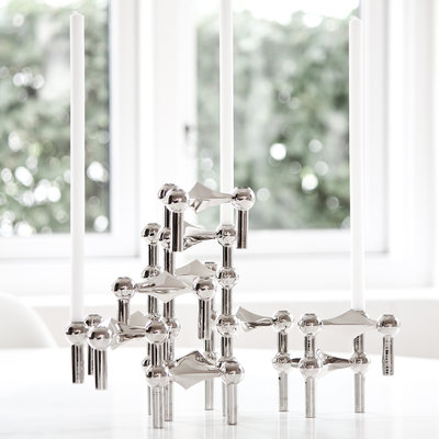 Stoff Nagel Kaarsenhouder chroom glanzend 3 stuks 9034 