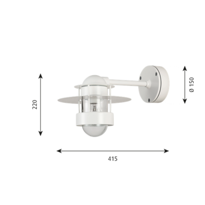 Louis Poulsen buitenlamp Albertslund Wand wit kort model