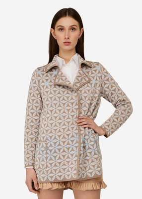 Oleana Cardigan 345 B beige/ licht grijs