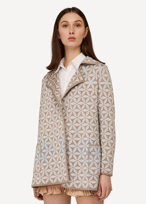 Oleana Cardigan 345 B beige/ licht grijs