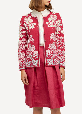 Oleana Cardigan 332 AV donker rose/licht rose