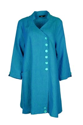 Ralston linnen jasje Atam turquoise 56056