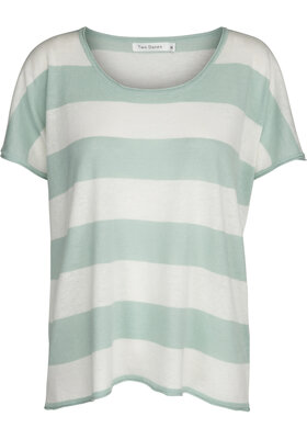 Two Danes shirt top Lucienne mintgroen wit
