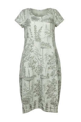 Blueberry Italia linnen jurk grijs 9088-45