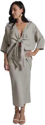 Blueberry Italia linnen jasje pearl 9027